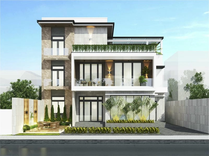 Ngắm nhìn mẫu nhà ngang 4 đại 14 độc đáo