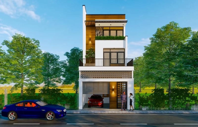 Ngắm mẫu nhà 2 tầng hiện đại đẹp tích hợp tầng hầm linh hoạt