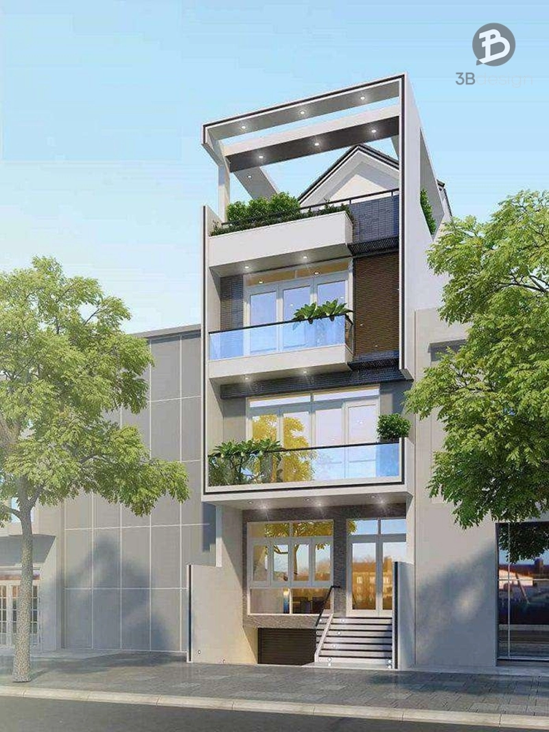 Chiêm ngưỡng mẫu nhà 2 tầng 2 mặt tiền hiện đại thoáng đãng