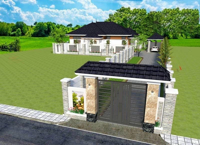 mẫu nhà vườn mái nhật nhẹ nhàng tinh tế phù hợp Việt Nam