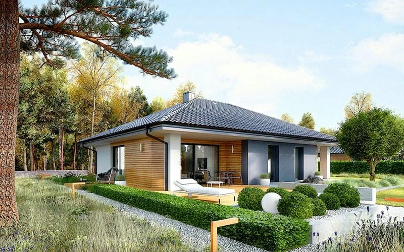 mẫu nhà vườn cấp 4 mái thái thiết kế truyền thống sang trọng