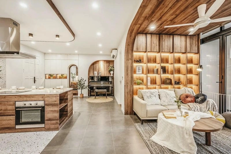 phối màu sơn phòng khách nhà ống gợi ý phối màu hài hòa