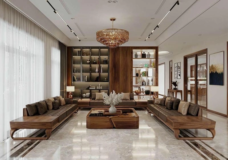 mẫu bàn ghế phòng khách nhà ống kiểu dáng hiện đại đẹp mắt