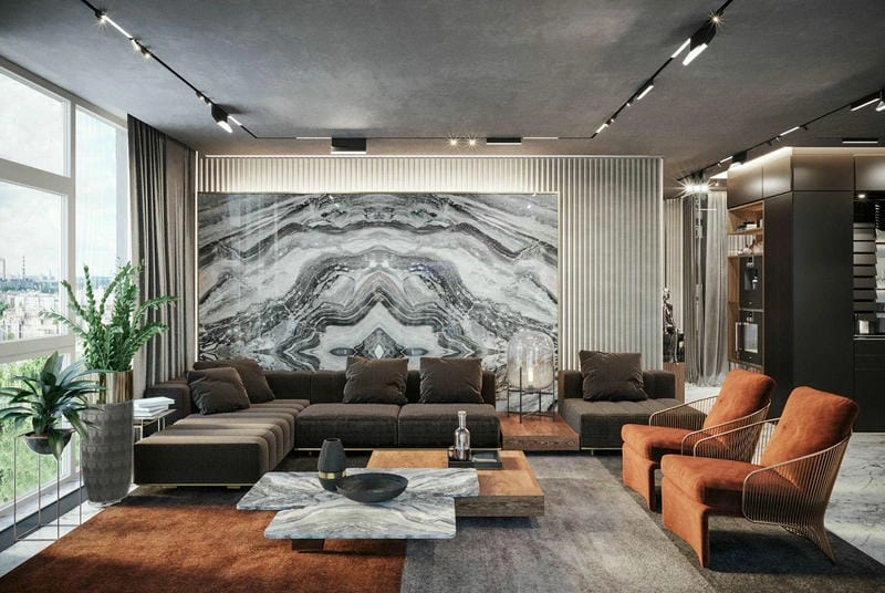 mẫu trang trí phòng khách nhà cấp 4 phong cách gần gũi hiện đại