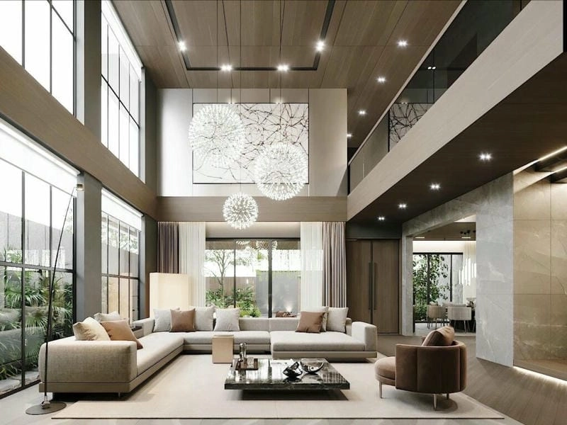 mẫu nhà ốp tường phòng khách đẹp gợi ý phong cách sang trọng