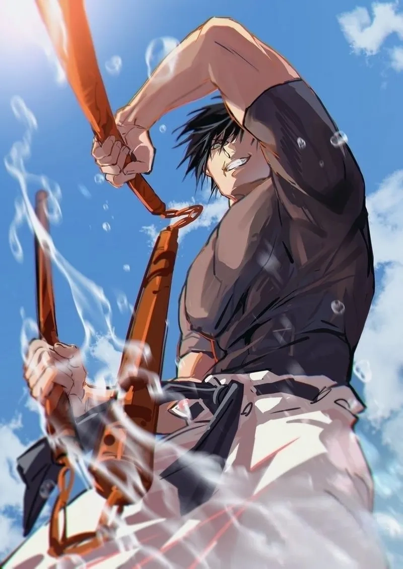 Toji anime xuất hiện thần thái lạnh lùng và sát khí