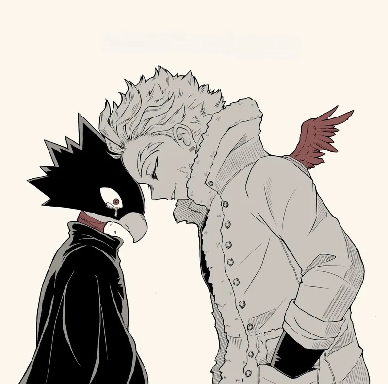 Hawks x Tokoyami mô tả mối quan hệ thân thiết giữa hai nhân vật