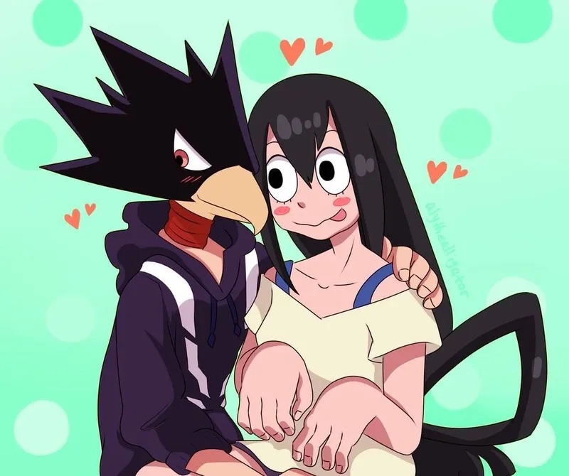 Tsuyu x Tokoyami mối quan hệ fan sáng tạo dựa trên cá tính tương phản