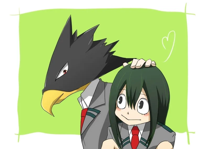 Fumikage Tokoyami x Tsuyu cặp đôi được yêu thích trong fanart