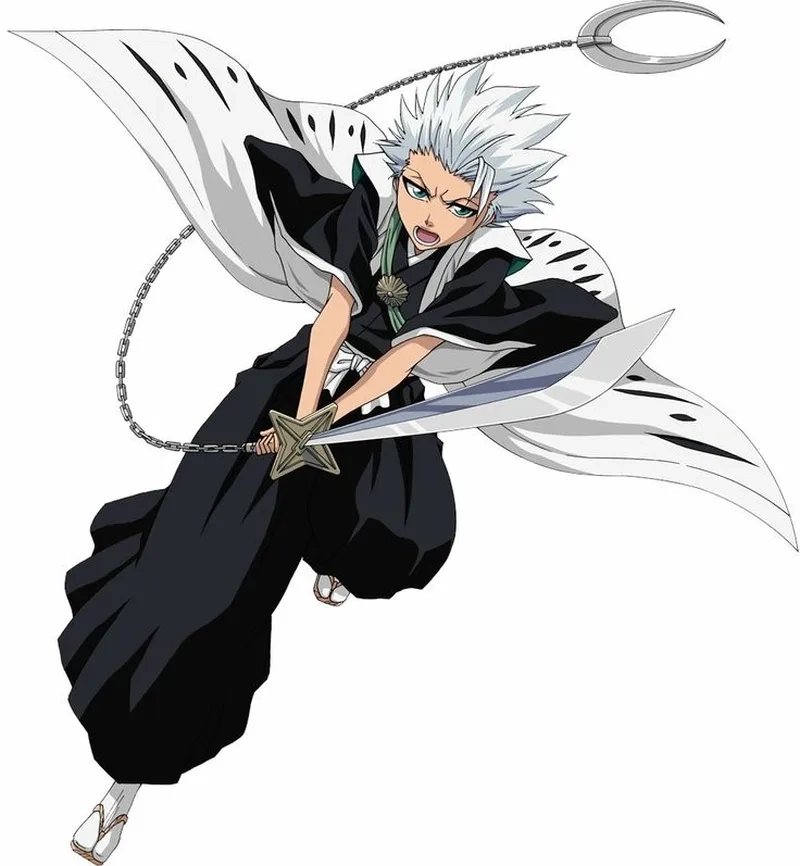 Hình ảnh Toshiro với mái tóc trắng và khí chất lạnh lùng