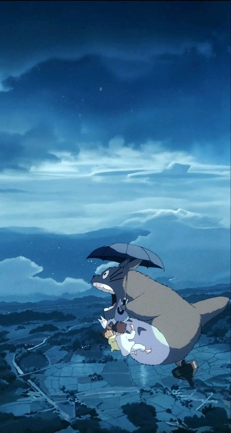 Cảnh xe mèo trong Totoro di chuyển xuyên rừng kỳ ảo