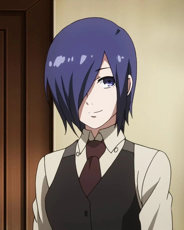 Touka Kirishima hair thay đổi nhẹ giữa các phần anime