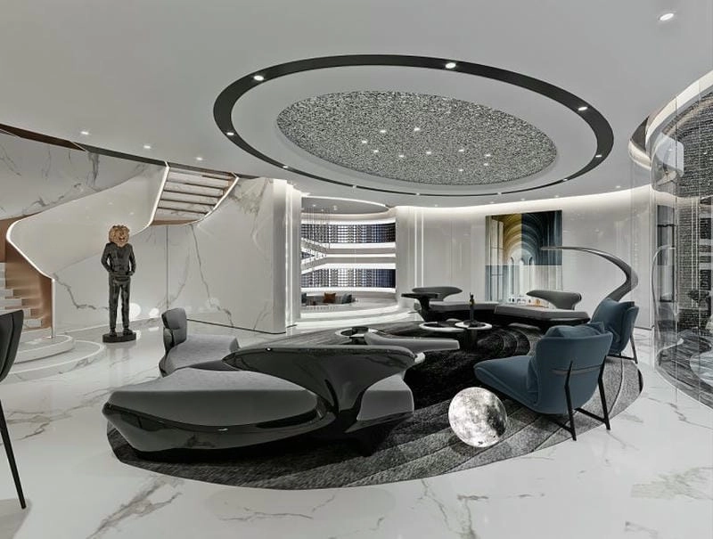 mẫu trần nhà hiện đại tối giản sang trọng ấn tượng