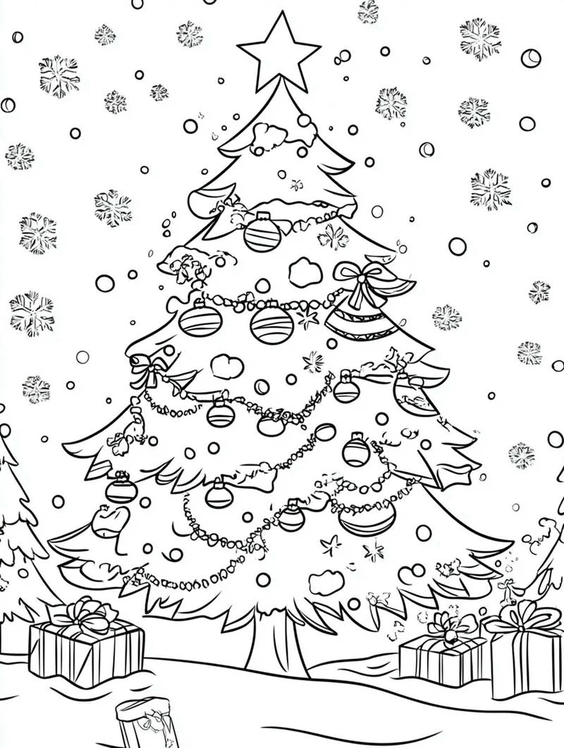 Thỏa sức sáng tạo với tranh to màu ông già noel và cây thông cho bé