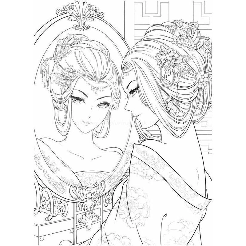 Khám phá thế giới cổ trang tranh tô màu anime cổ trang độc đáo