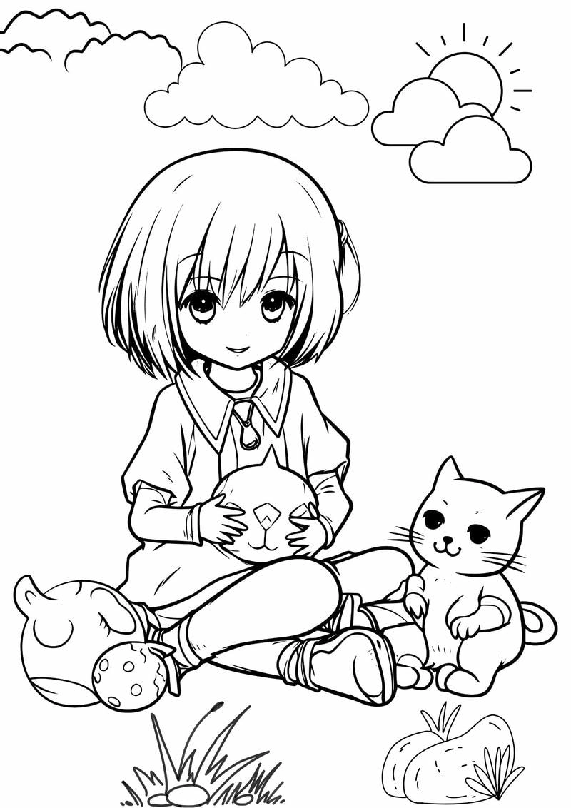 Tập tô cùng hình tô màu anime nữ ngầu cho bé yêu thích mạnh mẽ