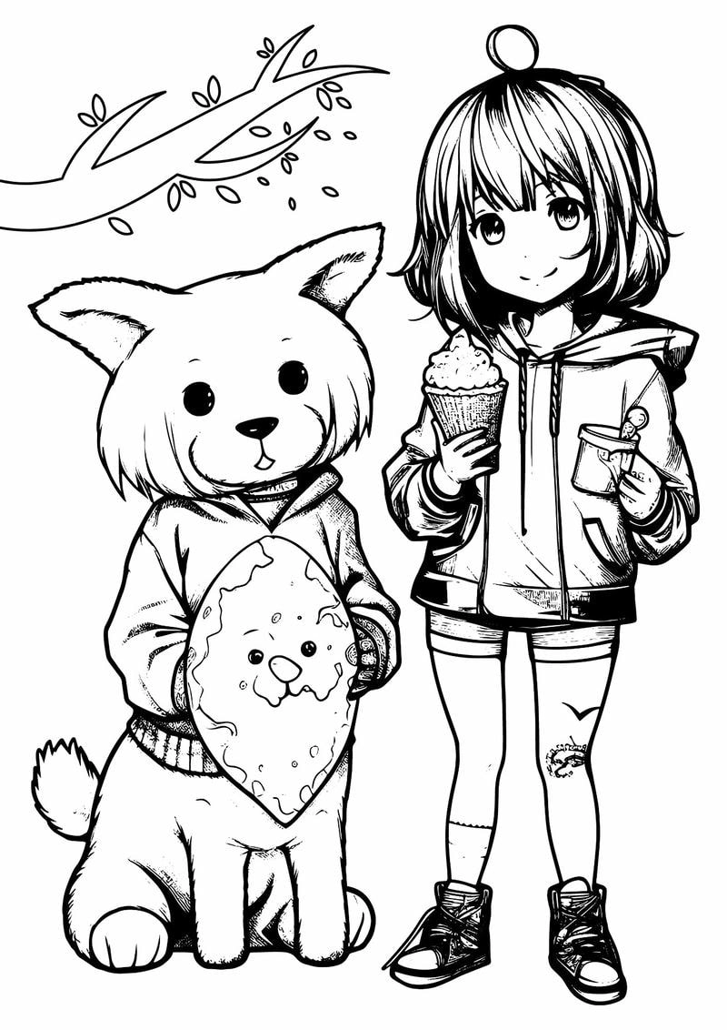 Hình ảnh anime cute tranh tô màu anime cute thu hút mọi ánh nhìn