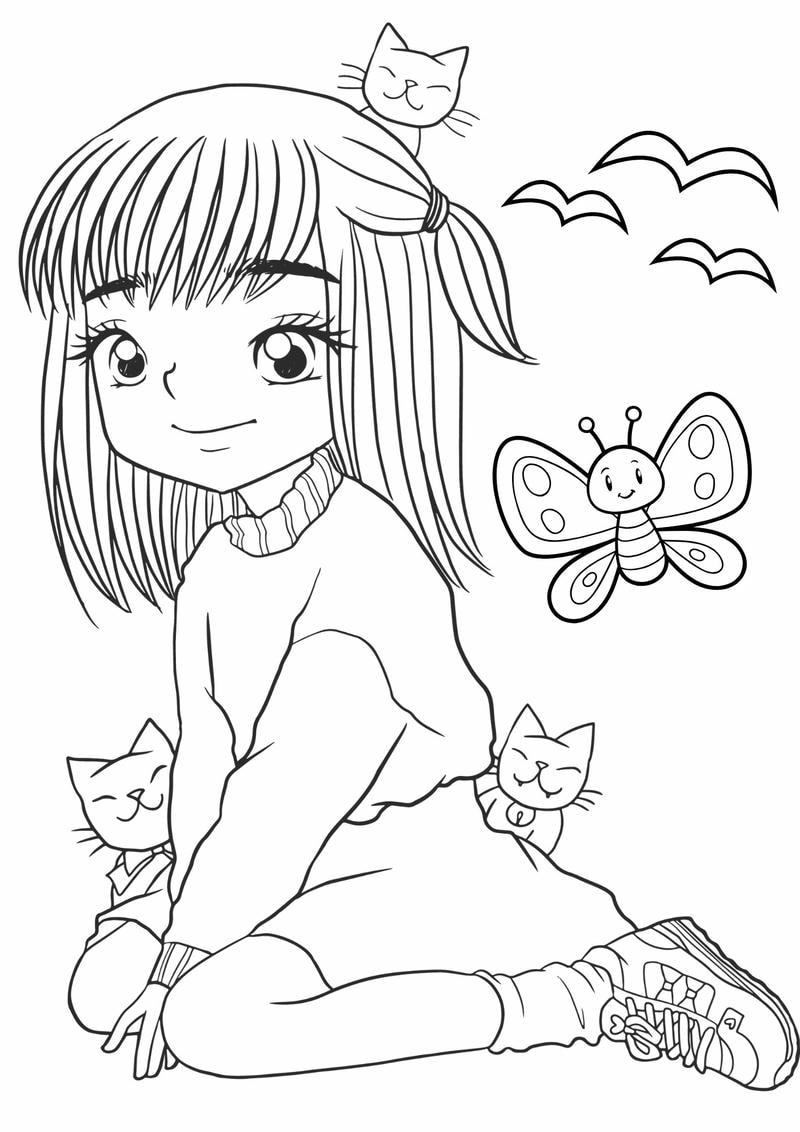 Khám phá ngay hình tô màu anime nữ cute lung linh