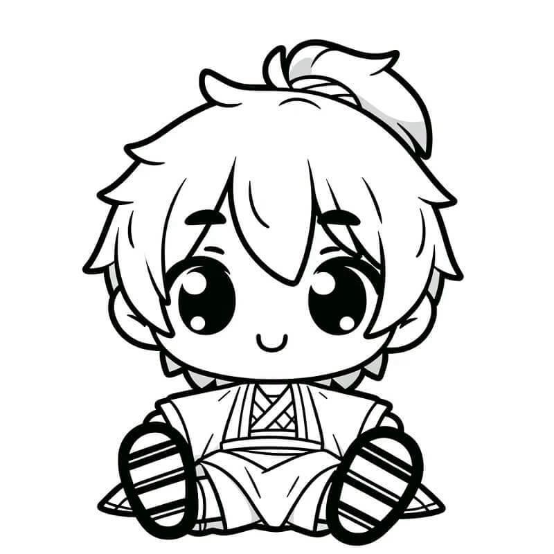 Dành tặng bé trai bộ tranh tô màu anime chibi cute nam