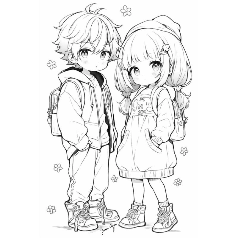 Tổng hợp mẫu tranh tô màu chibi anime dễ vẽ cho mọi lứa tuổi