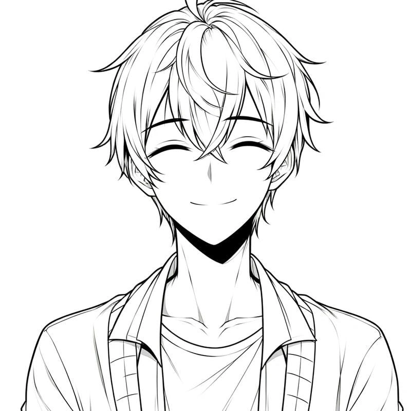 Bộ sưu tập tranh tô màu anime boy hấp dẫn