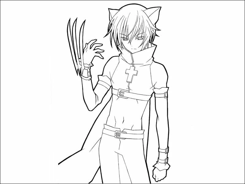 Tuyển chọn cute tranh tô màu anime boy ngầu dễ thương