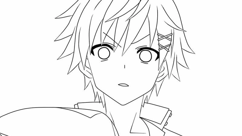 Dễ dàng in hình tô màu anime nam chuẩn nét