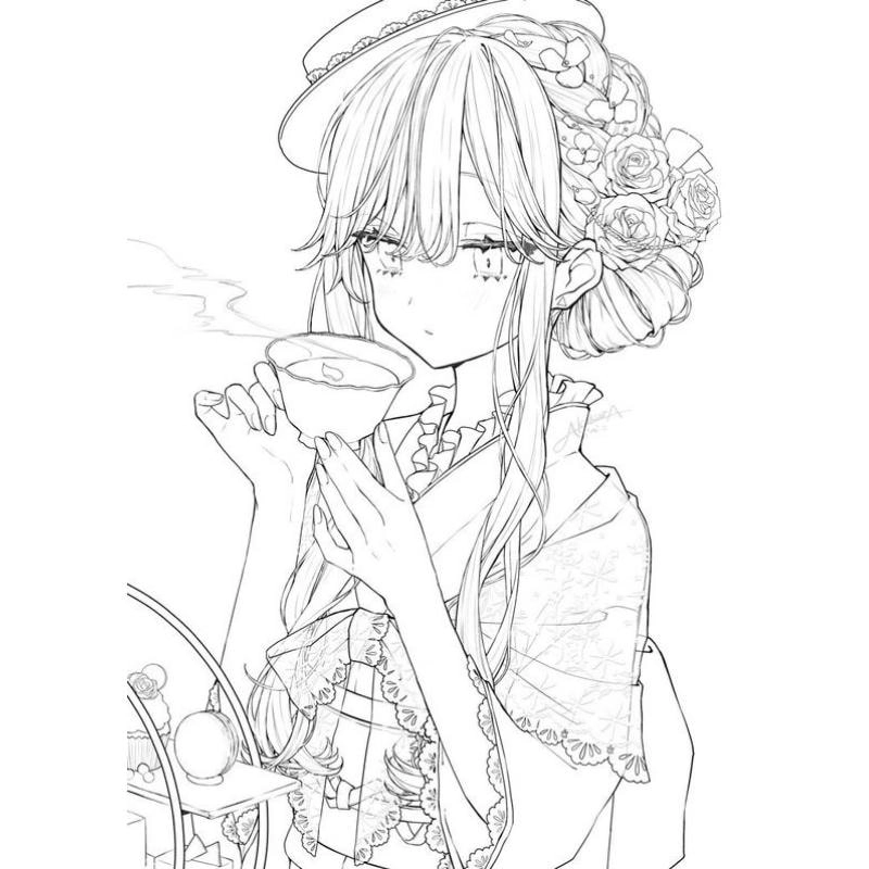 Tuyển tập Ảnh Tô Màu Anime Nữ đa dạng