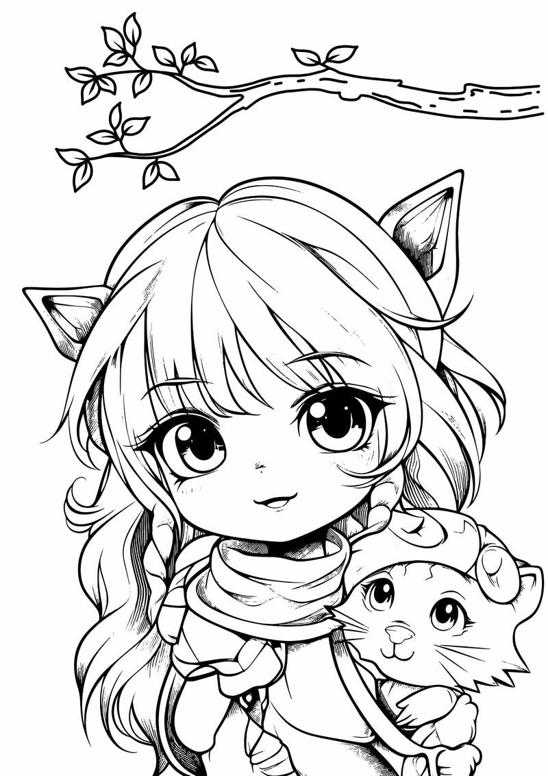 Phong cách Lạnh Lùng Tranh Tô Màu Anime Girl Ngầu