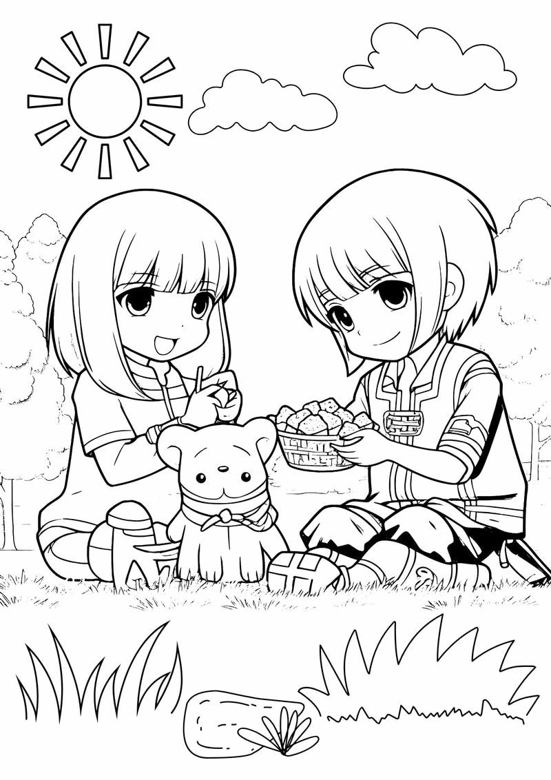 Tuyển tập Anime Girl Tranh Tô Màu Anime Đẹp Nhất