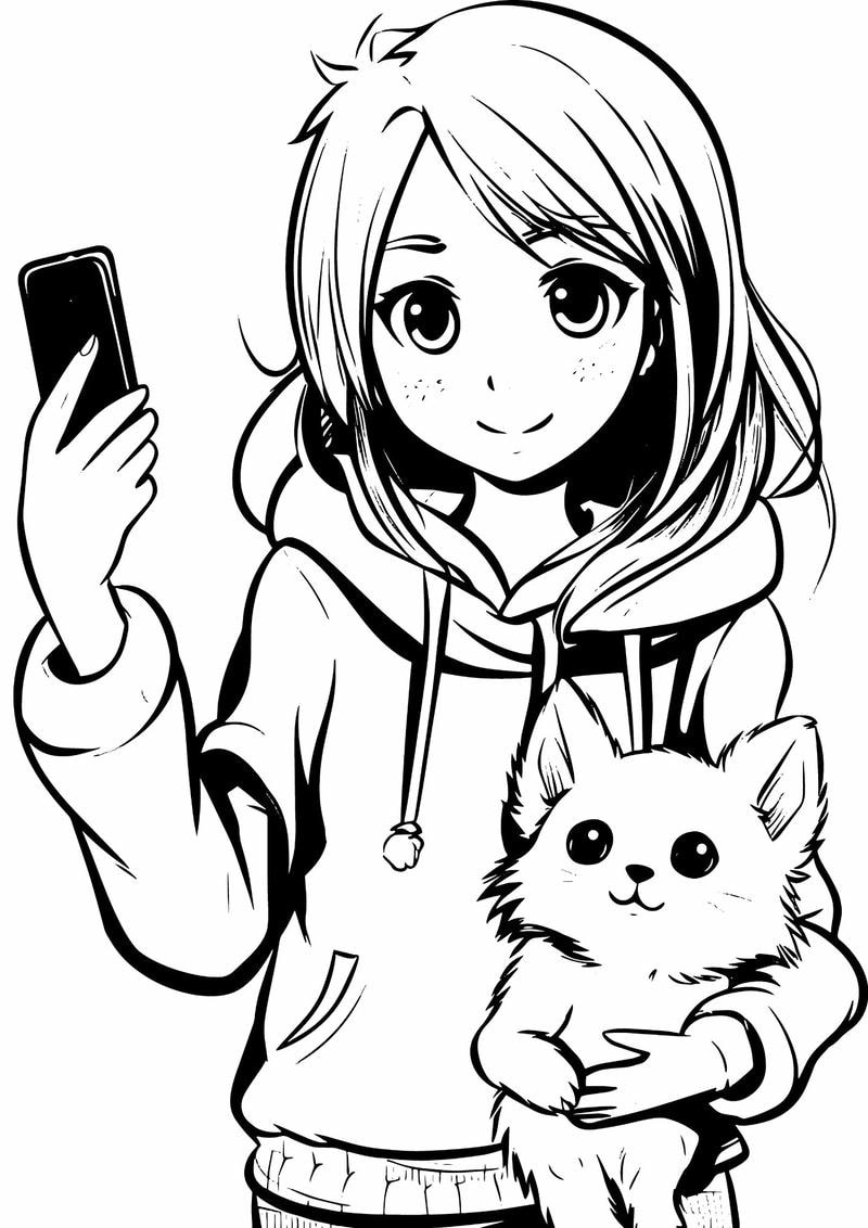 Khẳng định cá tính qua Tranh Tô Màu Anime Girl Cá Tính