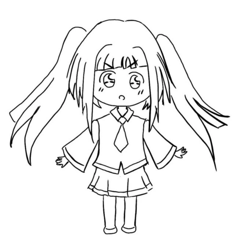 Sách tô màu nét vẽ với Line Art Coloring Book Cute Tranh Tô Màu Anime Girl Ngầu