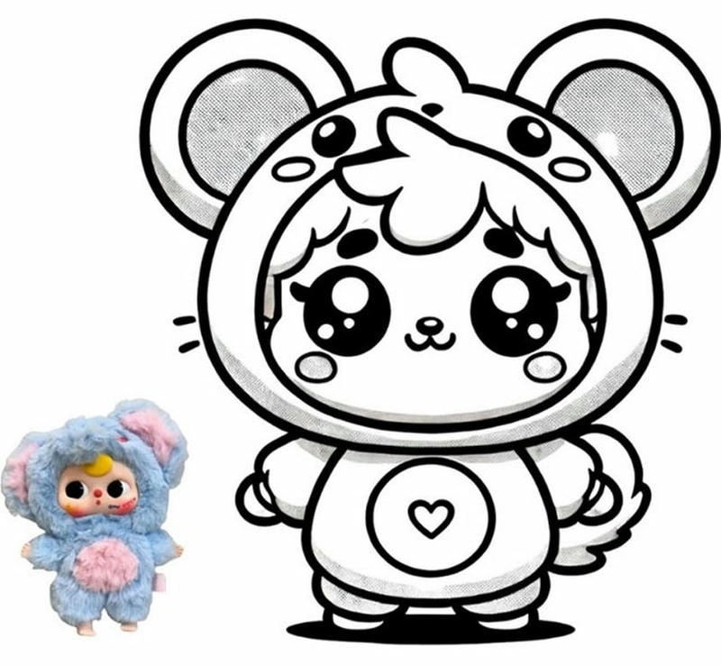 Tranh tô màu baby three 12 con giáp sinh động cho bé