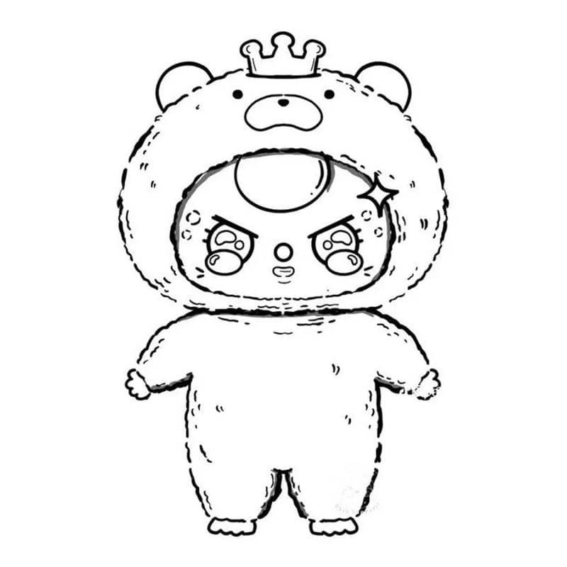 Tranh tô màu baby three cute dễ thương