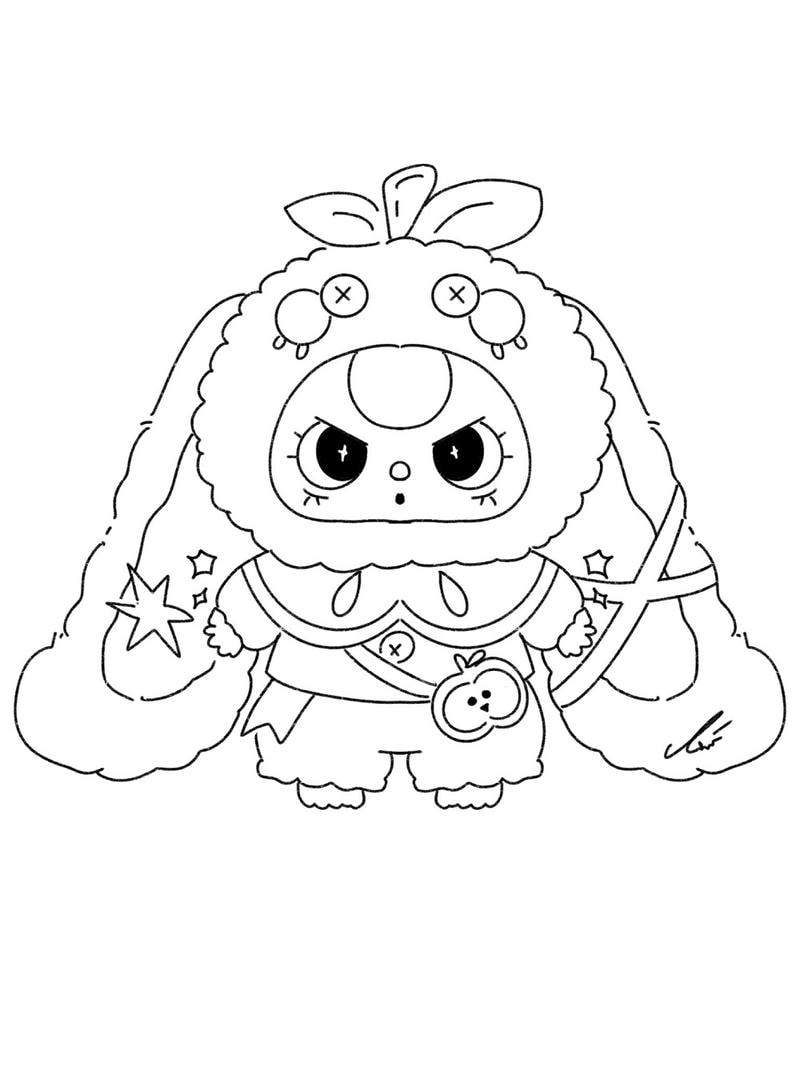 Tranh baby three cute chưa tô màu