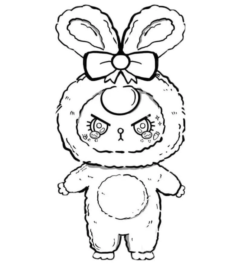 Tô màu baby three cute thỏ thị trấn