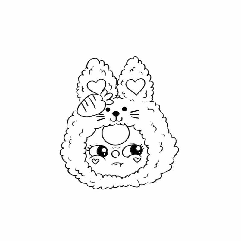 Tô màu baby three cute không màu rõ nét