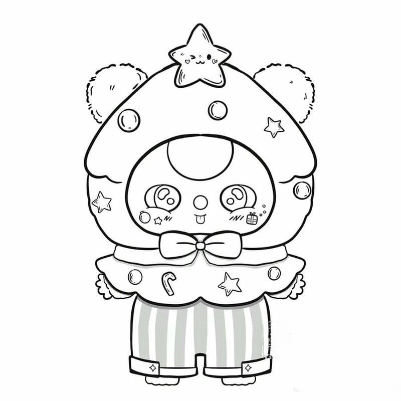 Tô màu baby three cute chủ đề giáng sinh