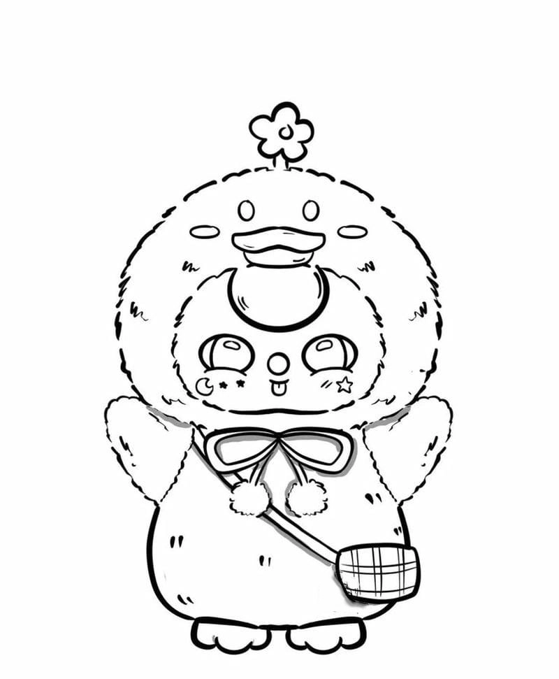 Tô màu baby three cute gương thần ấn tượng