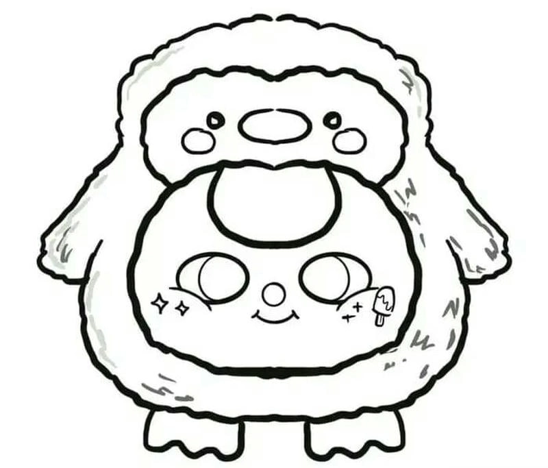 Tô màu baby three cute capybara siêu cưng