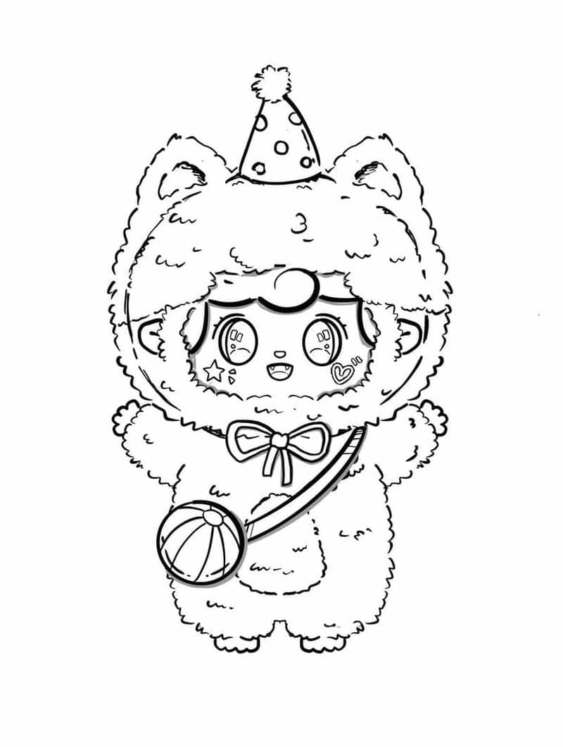  In baby three cute tô màu sinh động