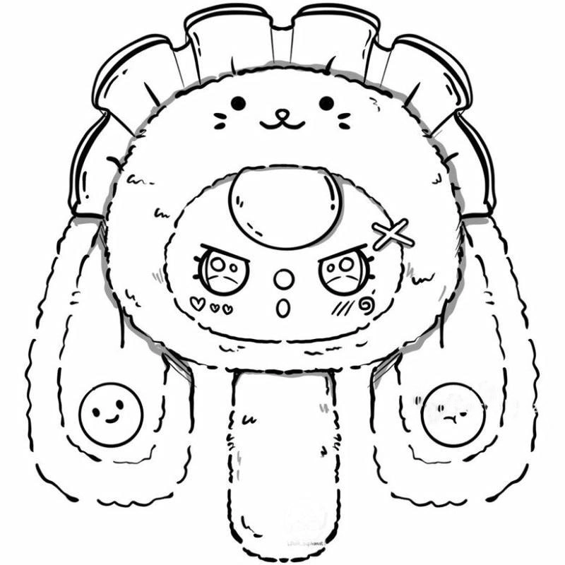 Hình vẽ tô màu baby three cute dễ thương