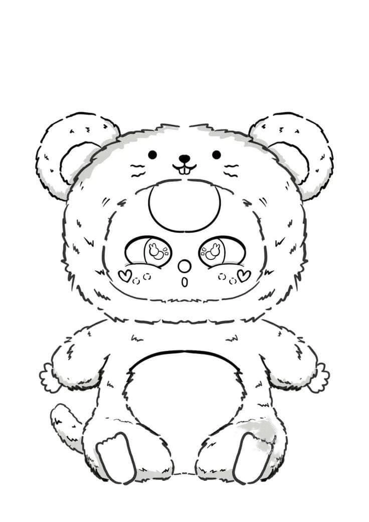 Hình tô màu baby three cute siêu dễ thương