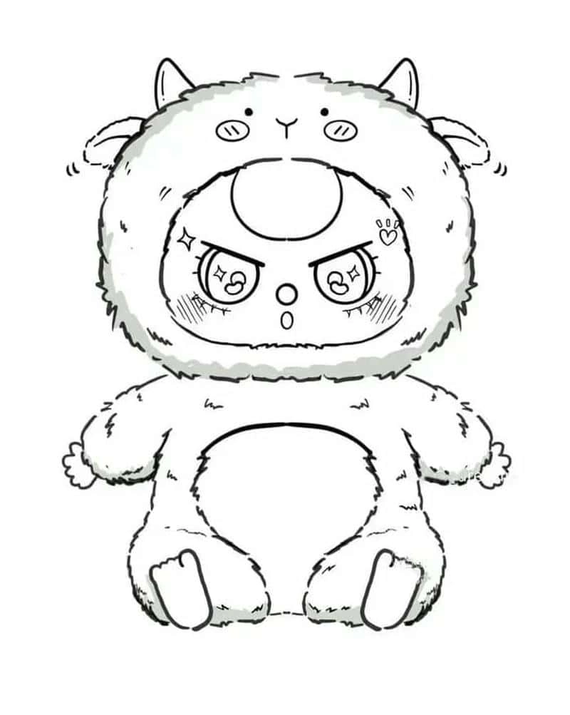 Hình hộp baby three cute tô màu hấp dẫn