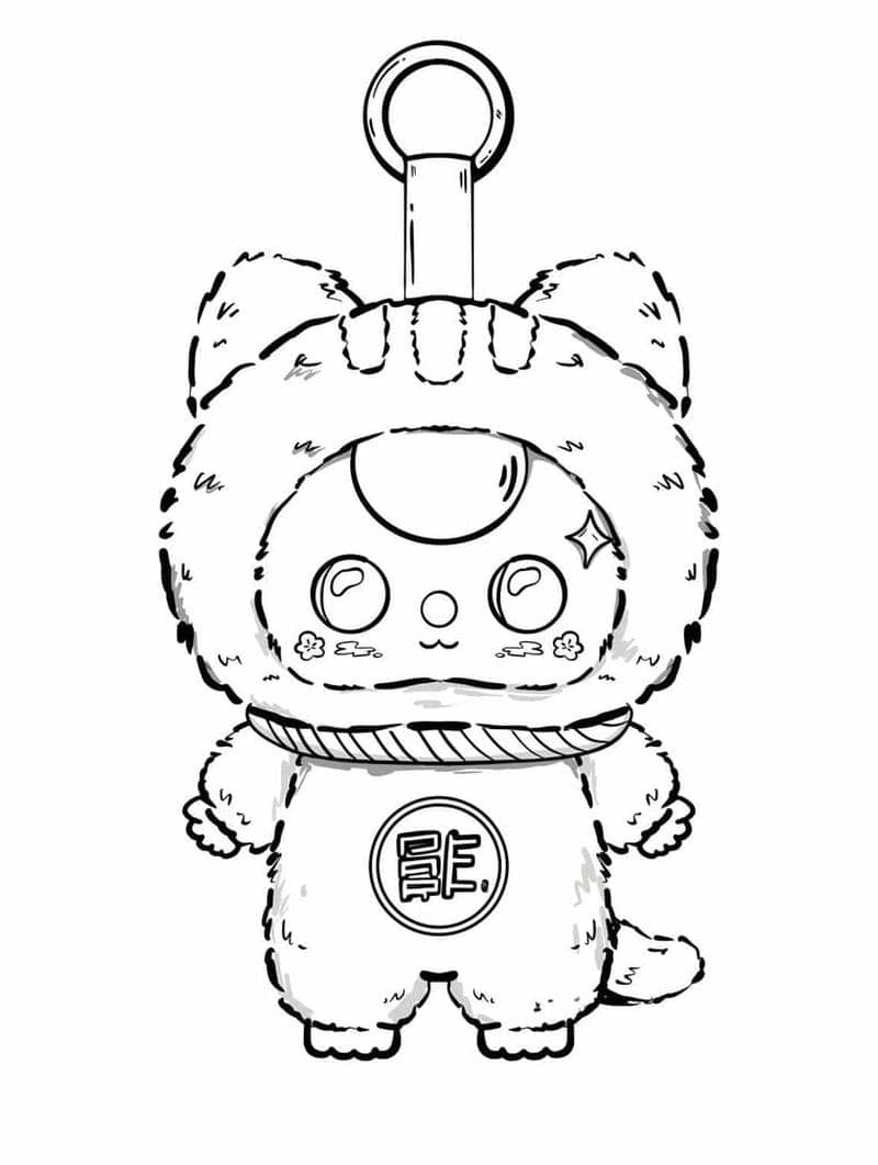 Hình baby three cute tô màu sắc nét