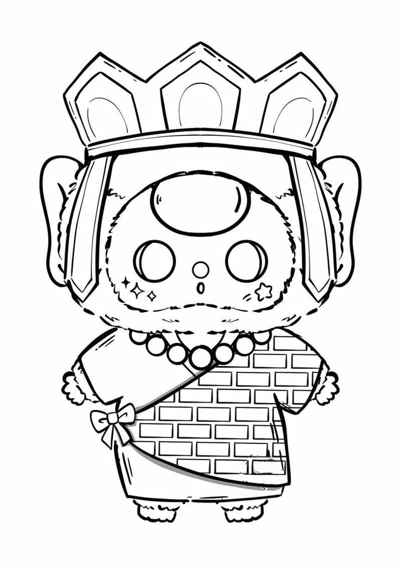 Hình ảnh baby three cute chưa tô màu