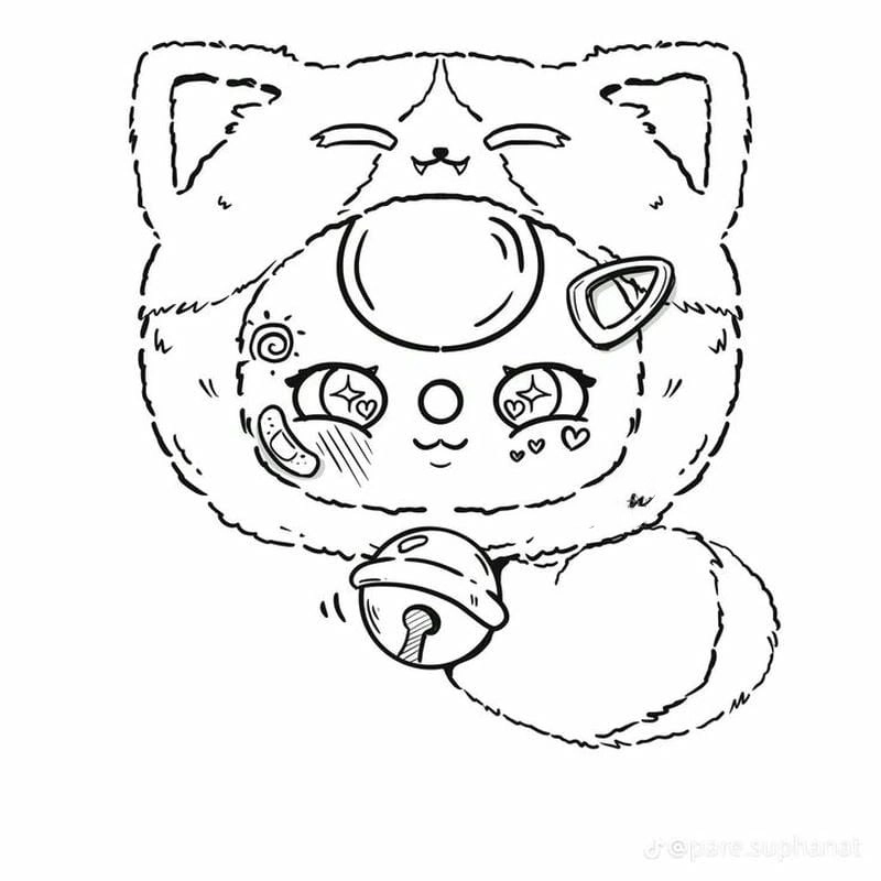 Ảnh tô màu baby three cute siêu xinh