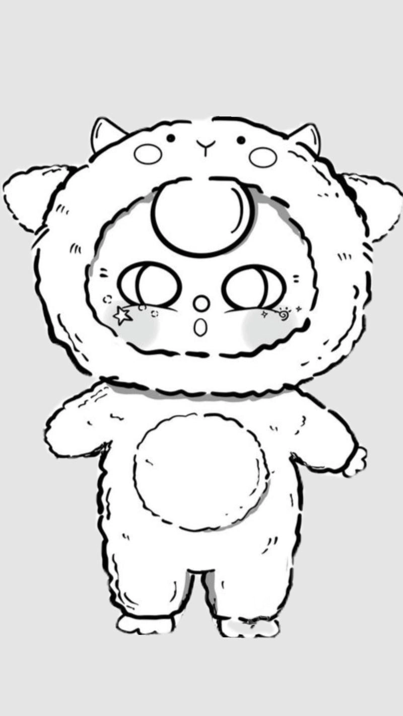 Tô màu baby three cute chủ đề sáng tạo