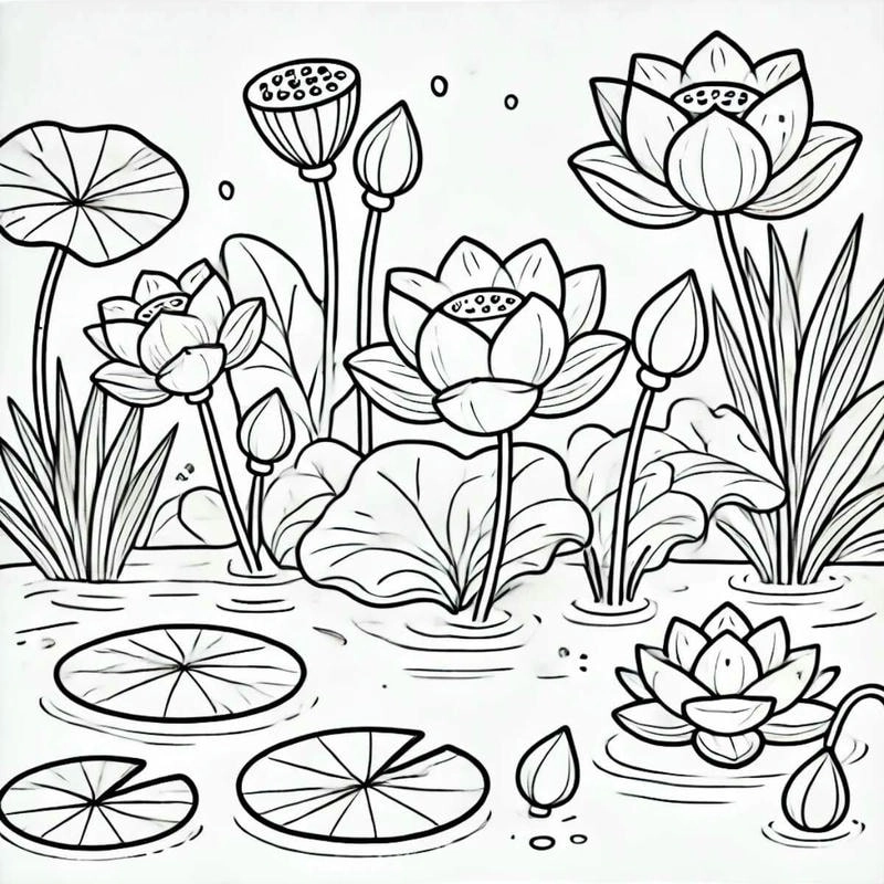Khám phá tranh tô màu bông hoa sen tinh tế