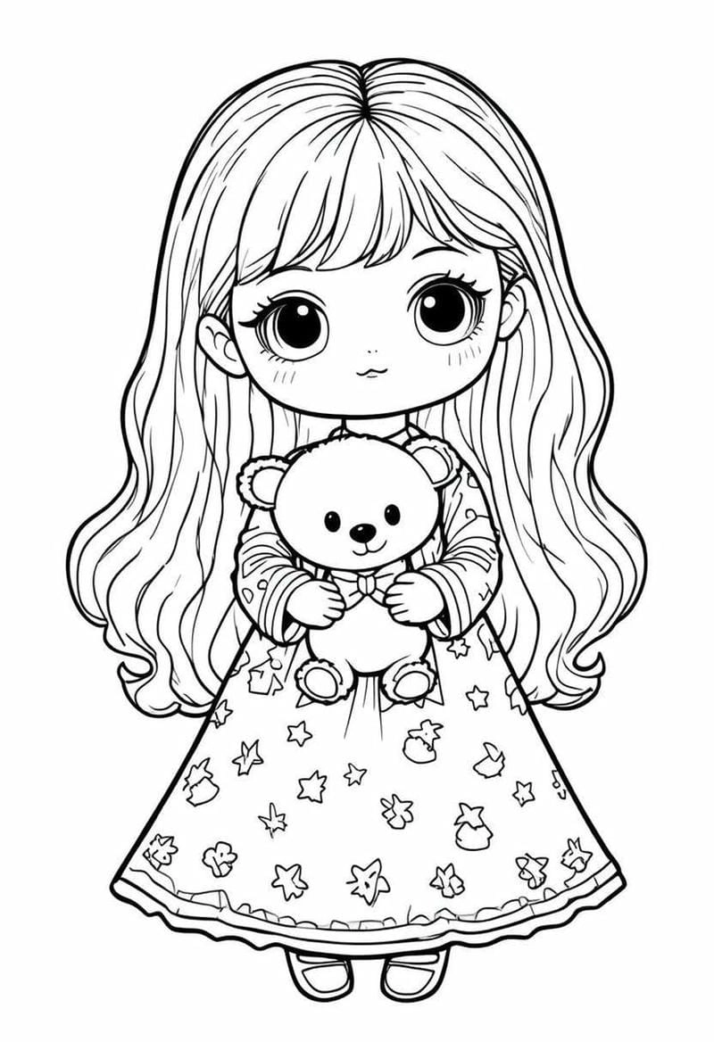 Tô búp bê giấy tô màu đầy phong cách